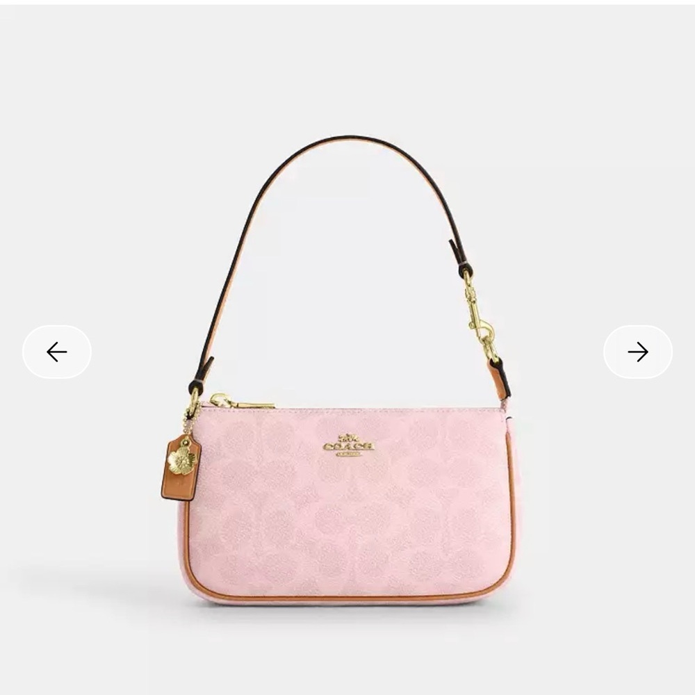Coach Nolita 19 In Signature Canvas Gold/Powder Pink CDW31 NWT - Picture 2 of 4